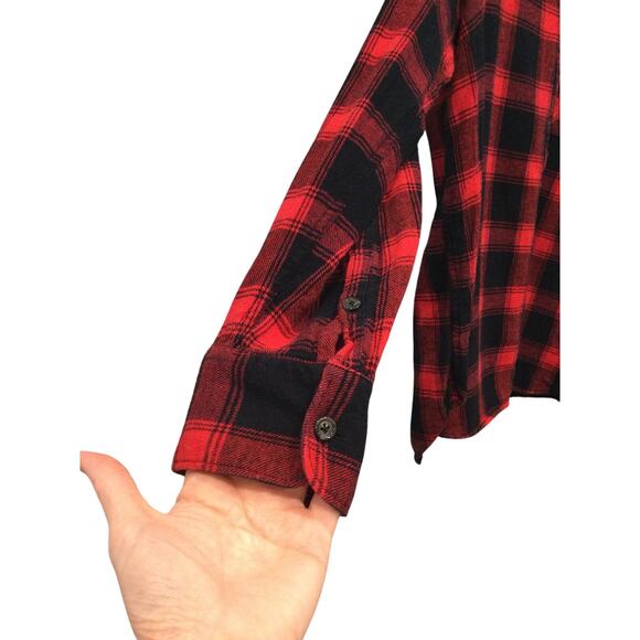Vintage Woolrich Mens Flannel Button Up Shirt Size XL Red Buffalo Check Cabin - Picture 5 of 9